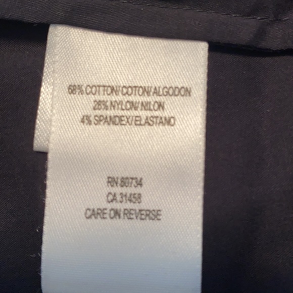 BCBG Max Azria peplum blouse in sheer cotton spandex blend. - Picture 7 of 7